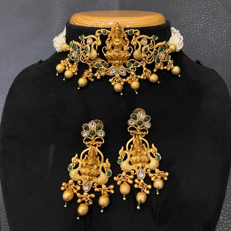 Green Temple Choker Set - Dazzles Jewellery