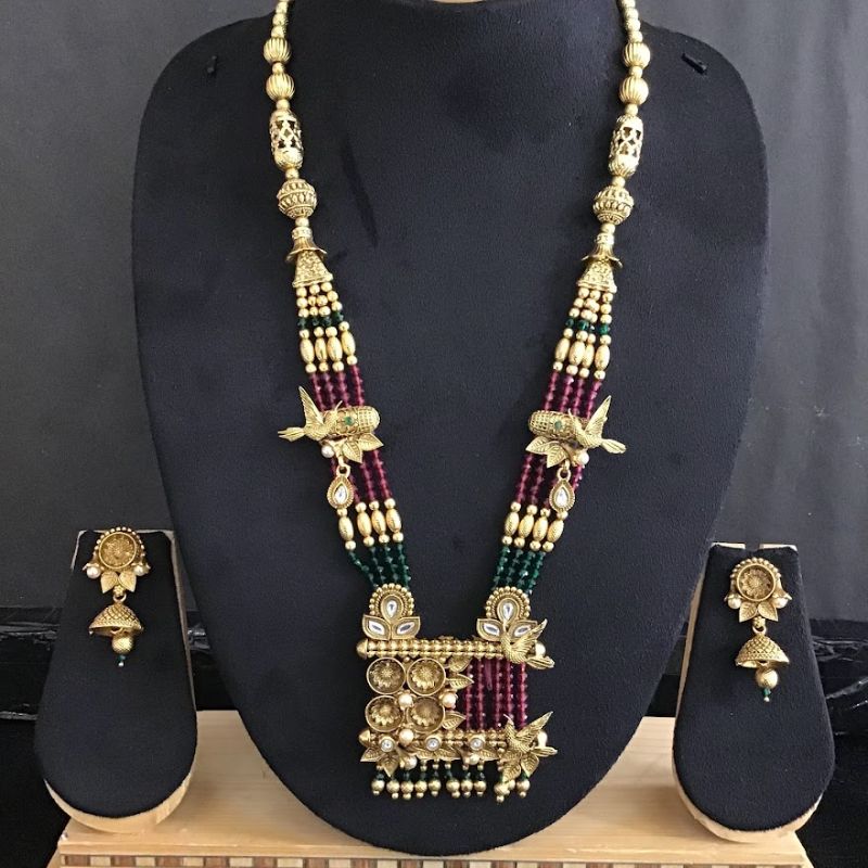 Stylish Antique Gold Finish Pendant Set 17033-4181 - Dazzles Jewellery