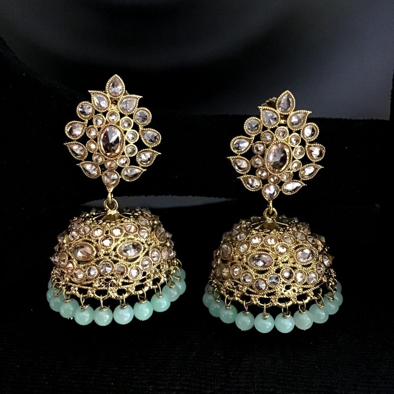 Mint Green Antique Earrings - Dazzles Jewellery