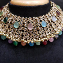 Antique Finish Multi Colour Choker Set - Dazzles Jewellery