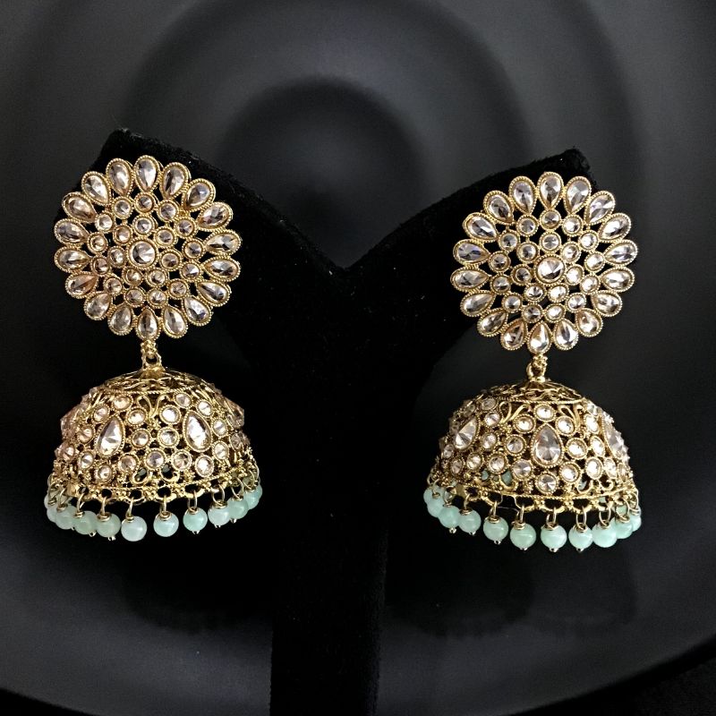 Mint Green Antique Earrings - Dazzles Jewellery