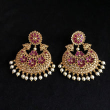 Ruby Gold Look Earring 1823-5888 - Dazzles Jewellery