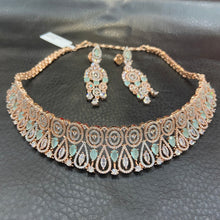 Mint Green Zircon/AD Choker Set 18478-5660 - Dazzles Jewellery