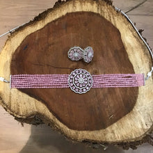 Pink Zircon/AD Choker Set 18522-5704 - Dazzles Jewellery