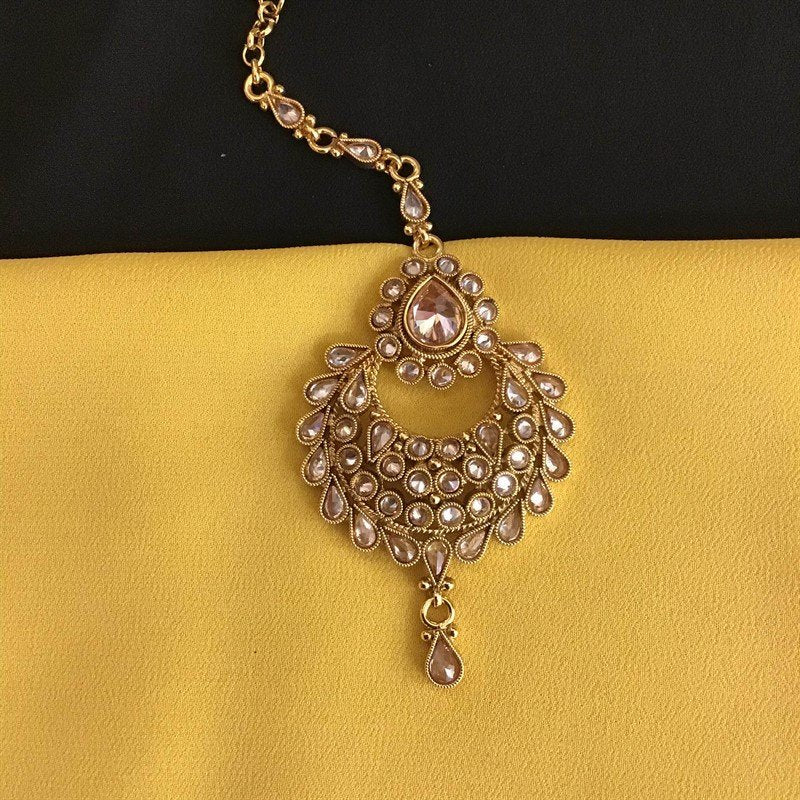 Gold Maang Tikka 1912-5977 - Dazzles Jewellery