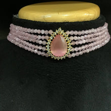 Pink Zircon/AD Choker Set - Dazzles Jewellery