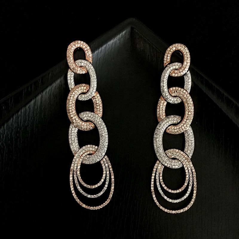 Rose Gold Zircon/AD Earring - Dazzles Jewellery