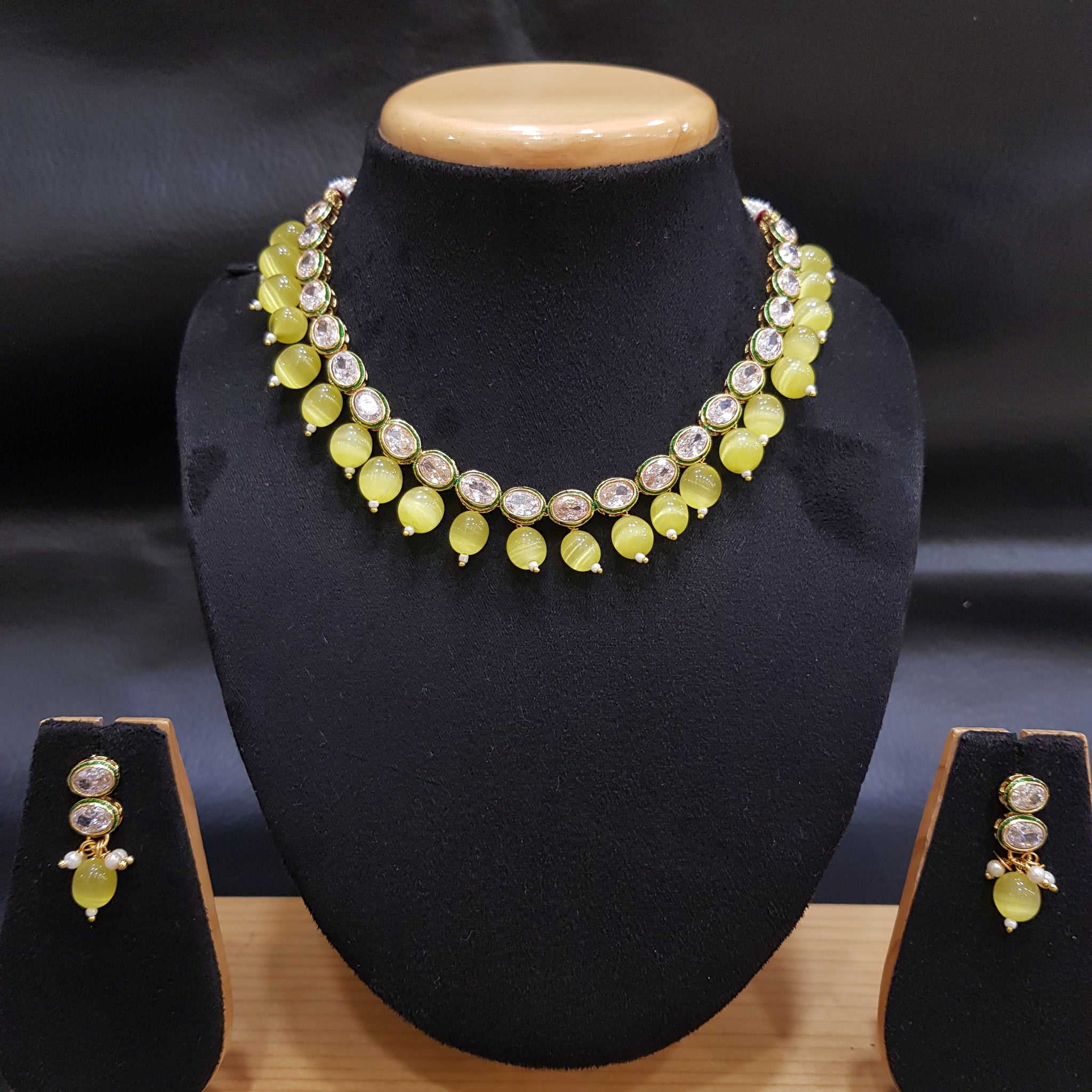 Polki Necklace Set - Dazzles Jewellery