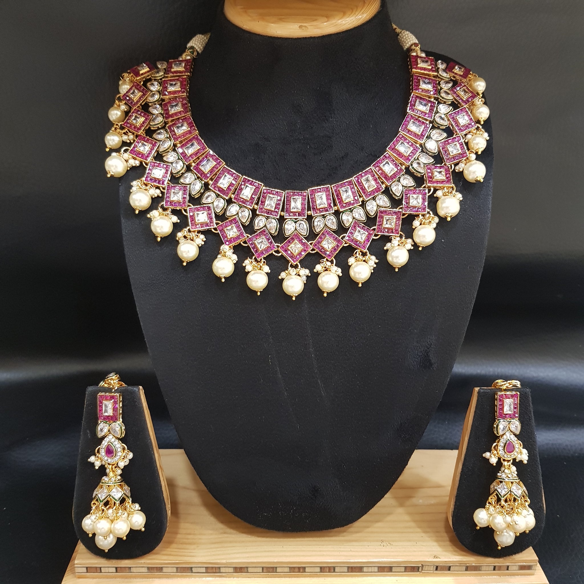 Polki Necklace Set 1012-21 - Dazzles Jewellery