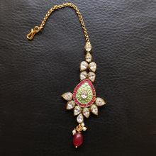 Kundan Polki Maang Tikka 1033-21 - Dazzles Jewellery