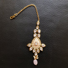 Kundan Polki Maang Tikka 1033-21 - Dazzles Jewellery