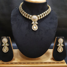 Round Neck Polki Necklace Set 1000-21 - Dazzles Jewellery