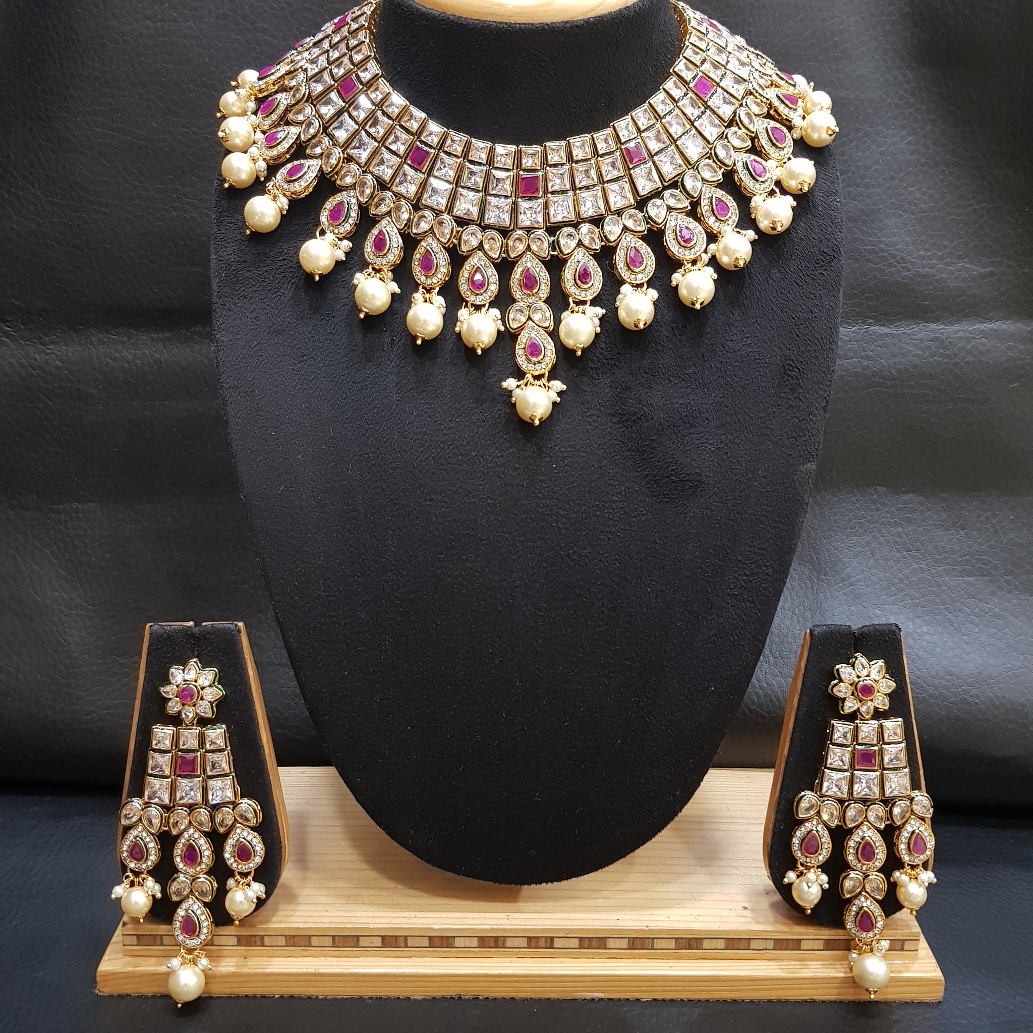 Polki Necklace Set 1006-21 - Dazzles Jewellery