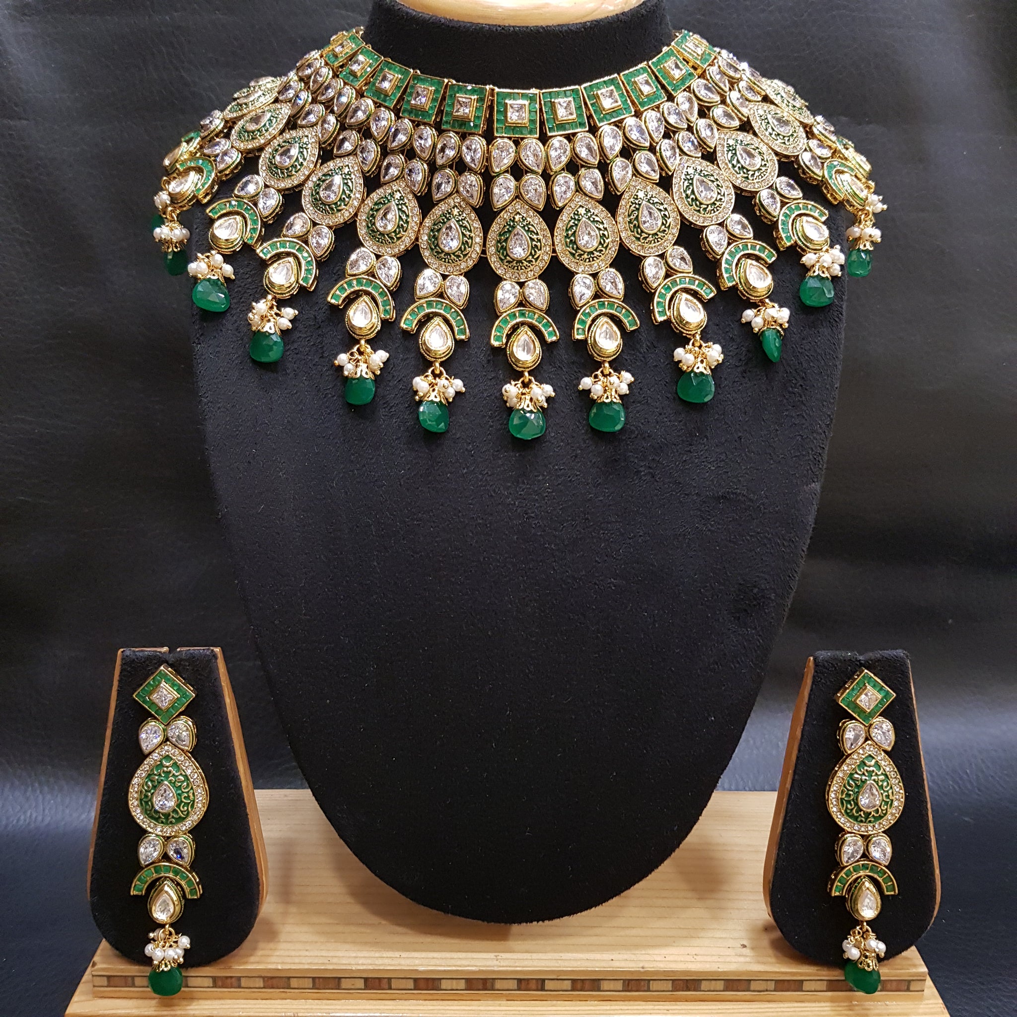 Polki Necklace Set 1019-21 - Dazzles Jewellery