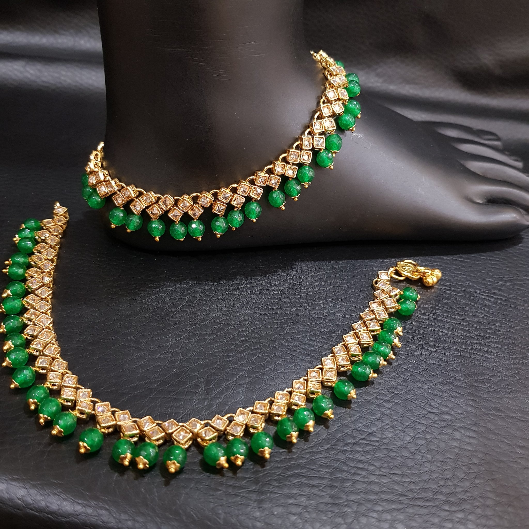 Gold Polish Designer Payal - Dazzles Jewellery