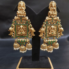 Designer Green Temple Earring - Dazzles Jewellery