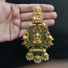 Designer Green Temple Earring - Dazzles Jewellery
