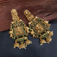 Designer Green Temple Earring - Dazzles Jewellery