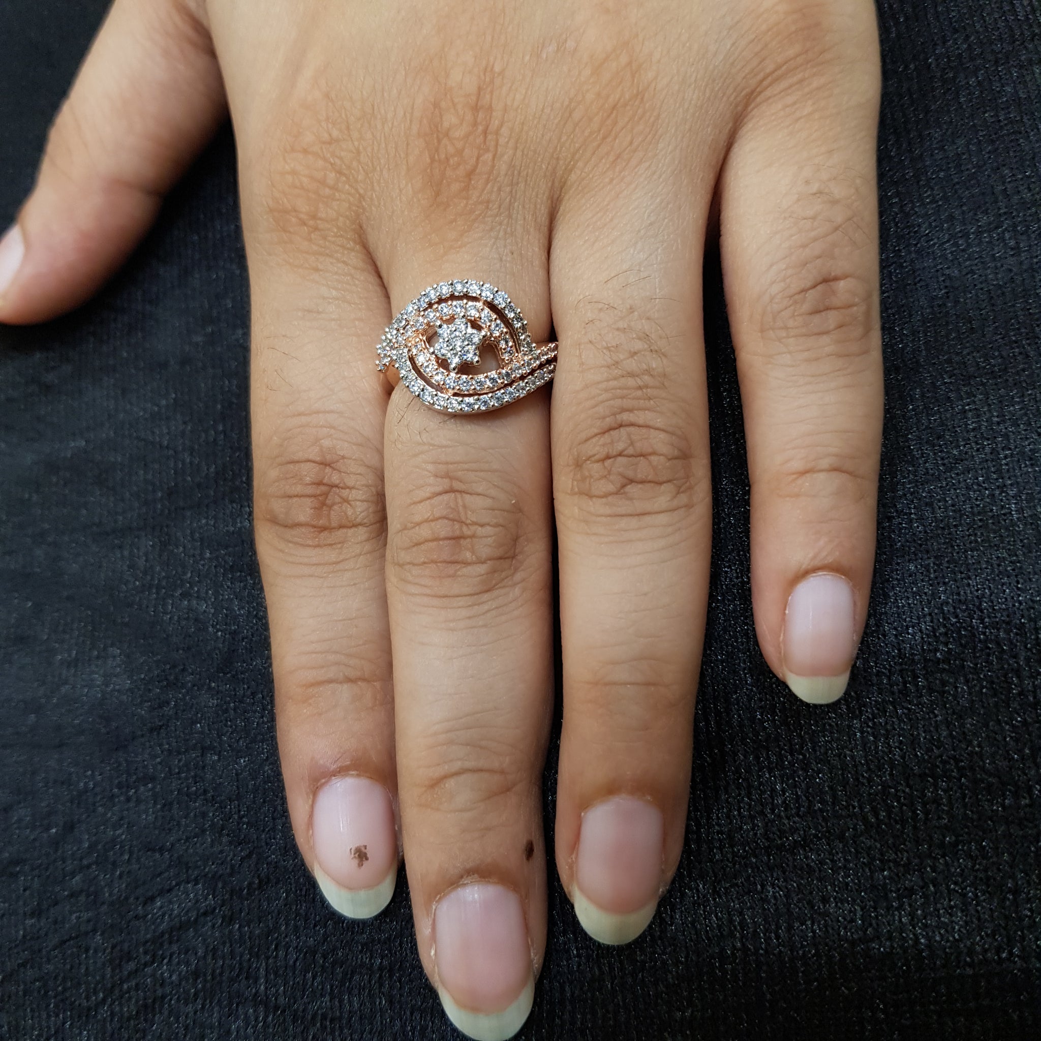 Zircon/AD Adjustable Ring 1472-02 - Dazzles Jewellery