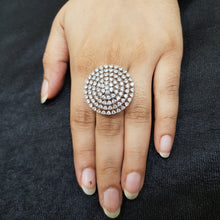 Zircon/AD Cocktail Adjustable Ring 1480-02 - Dazzles Jewellery