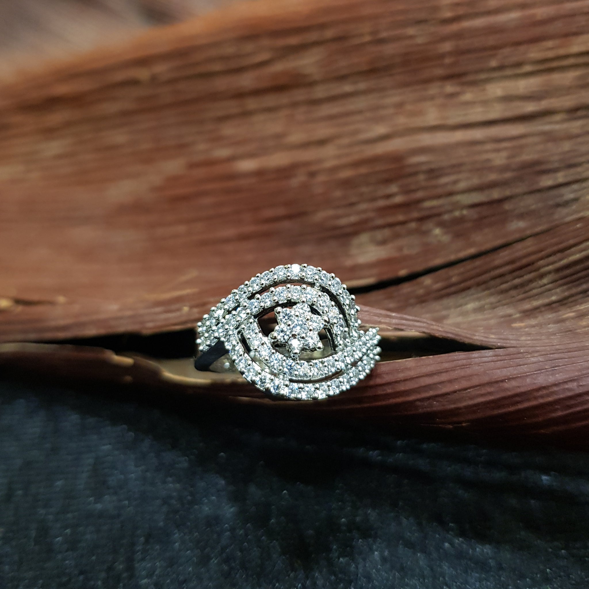 Zircon/AD Adjustable Ring 1472-02 - Dazzles Jewellery