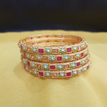 Mint Green Meenakari 4 Bangles Set 15864 - Dazzles Jewellery