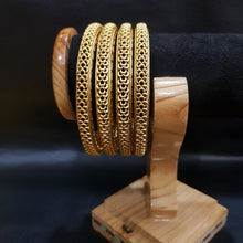 Set of 4 Bangles Gold Matte Finish 13007 - Dazzles Jewellery