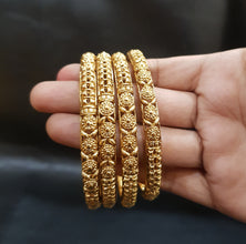 Gold Polish Bangles  19559 - Dazzles Jewellery
