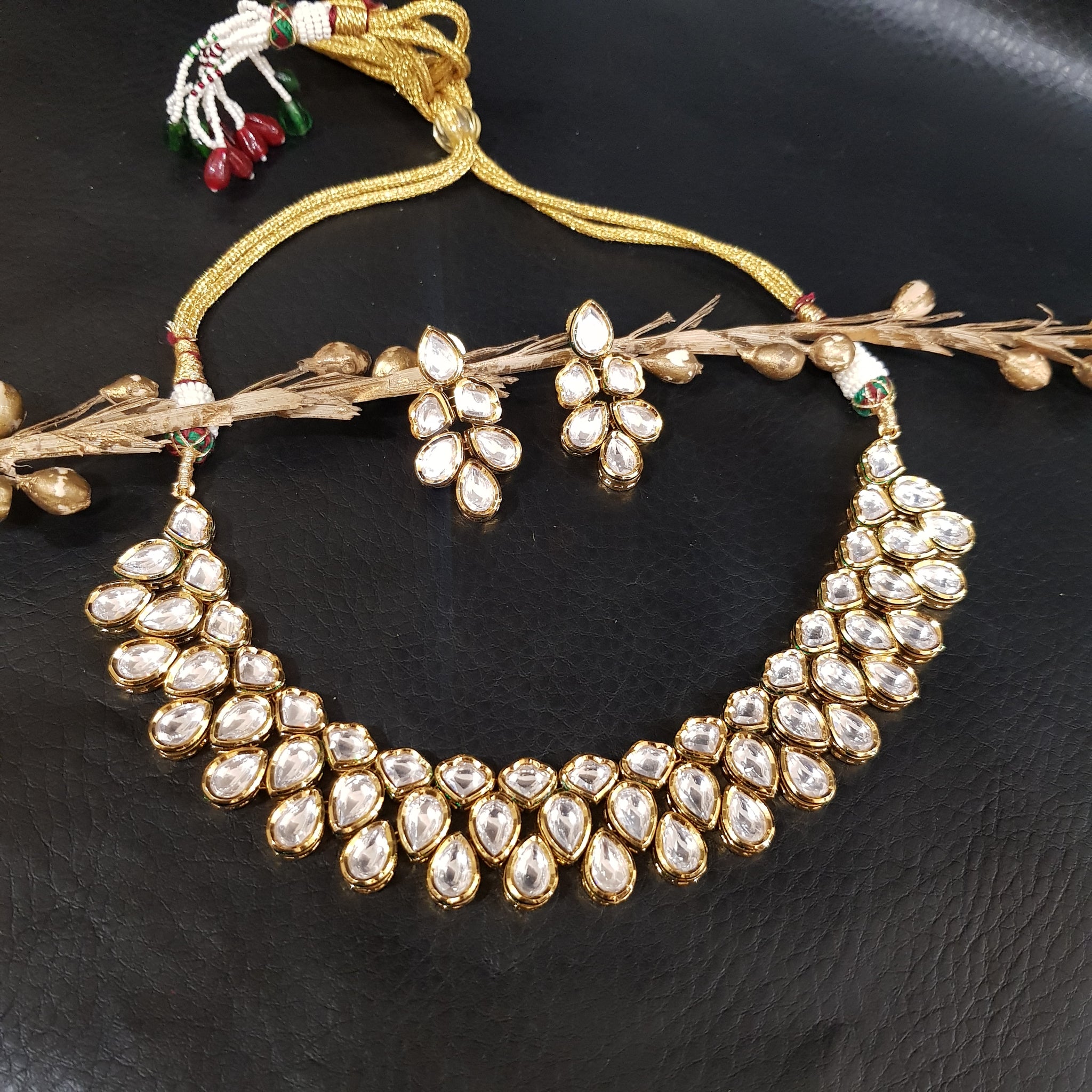 Kundan Necklace Set 1525-28 - Dazzles Jewellery