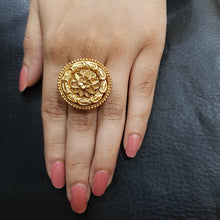 Antique Gold Finish Adjustable Ring 1600-28 - Dazzles Jewellery