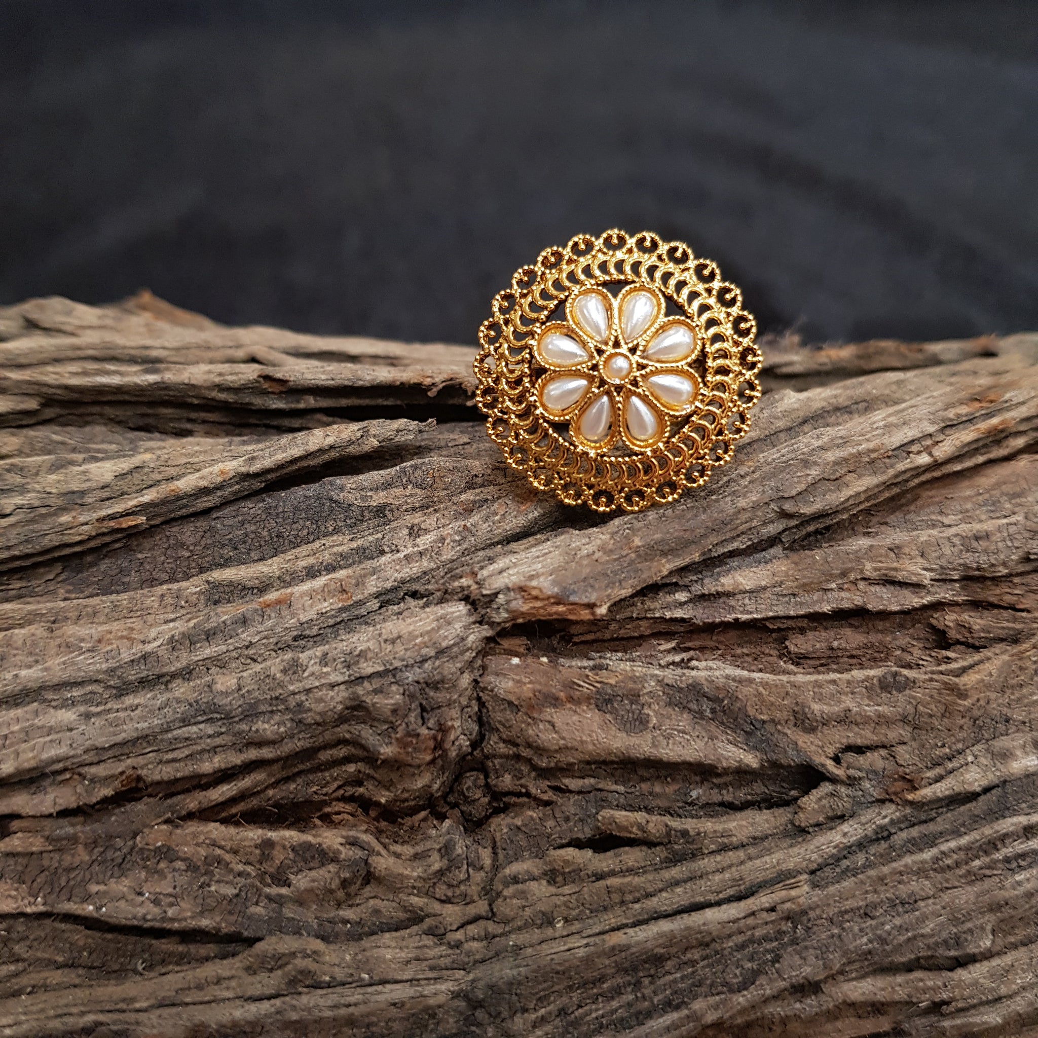 Adjustable Polki Ring 1608-28 - Dazzles Jewellery