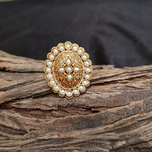 Antique Gold Finish Adjustable Ring 1609-28 - Dazzles Jewellery