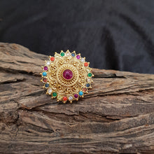Antique Gold Finish Adjustable Ring 1613-28 - Dazzles Jewellery