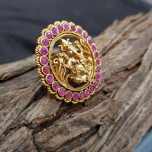 Antique Gold Finish Tample Adjustable Ring 1612-28 - Dazzles Jewellery
