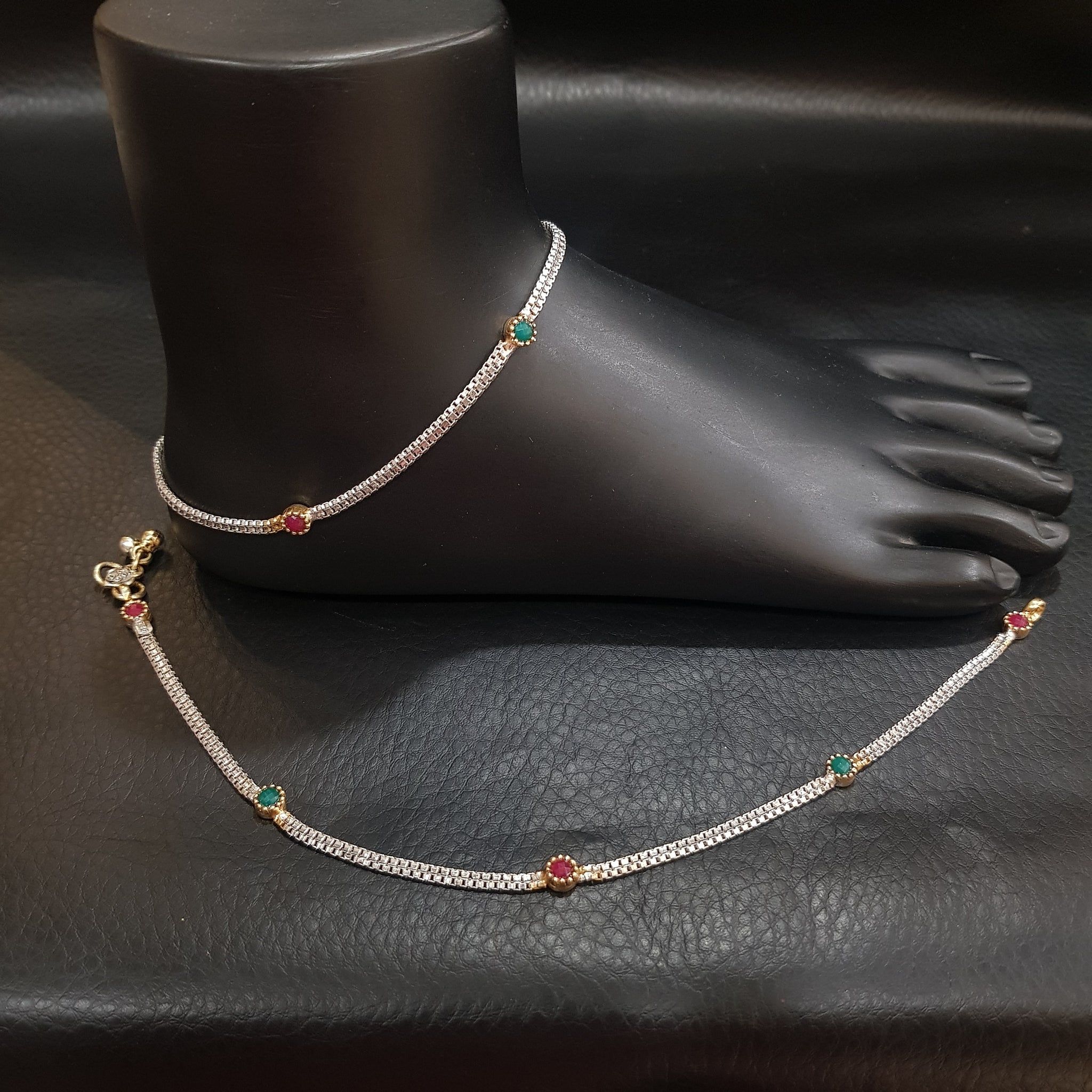 Silver Anklet 1653-20 - Dazzles Jewellery