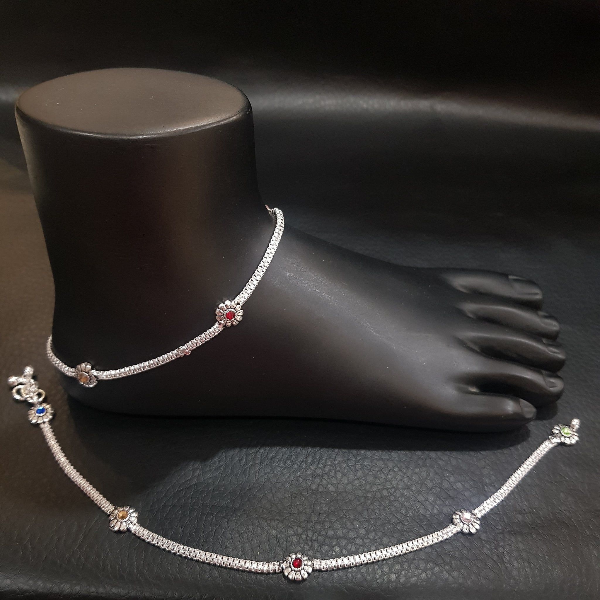 Silver Anklet 1651-20 - Dazzles Jewellery
