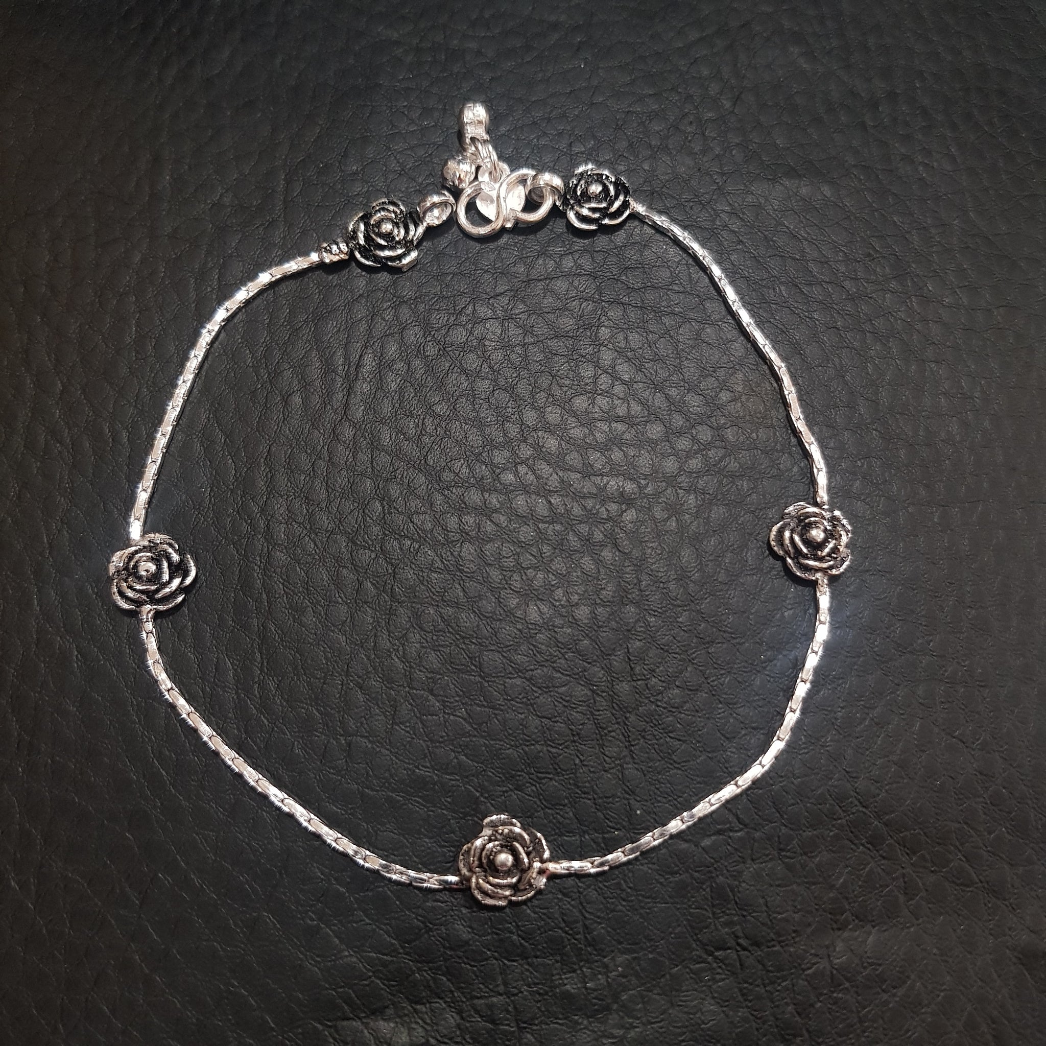 Silver Anklet 1652-20 - Dazzles Jewellery
