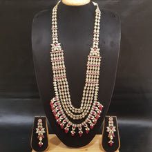 Bridal Ruby Polki Long Necklace Set 20136-7320 - Dazzles Jewellery