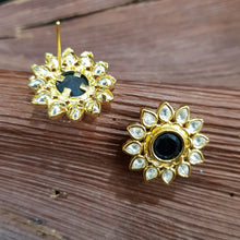 Blue Kundan Tops/Studs 7543-1060 - Dazzles Jewellery