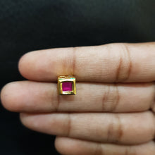 Square Kundan Ruby Color Tops/Studs 6510-1225 - Dazzles Jewellery