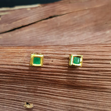 Green Square Kundan Tops/Studs 6462-1225 - Dazzles Jewellery