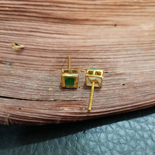 Green Square Kundan Tops/Studs 6462-1225 - Dazzles Jewellery