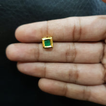 Green Square Kundan Tops/Studs 6462-1225 - Dazzles Jewellery