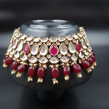 Ruby Kundan Choker Set with Matching Jhumki - Dazzles Jewellery
