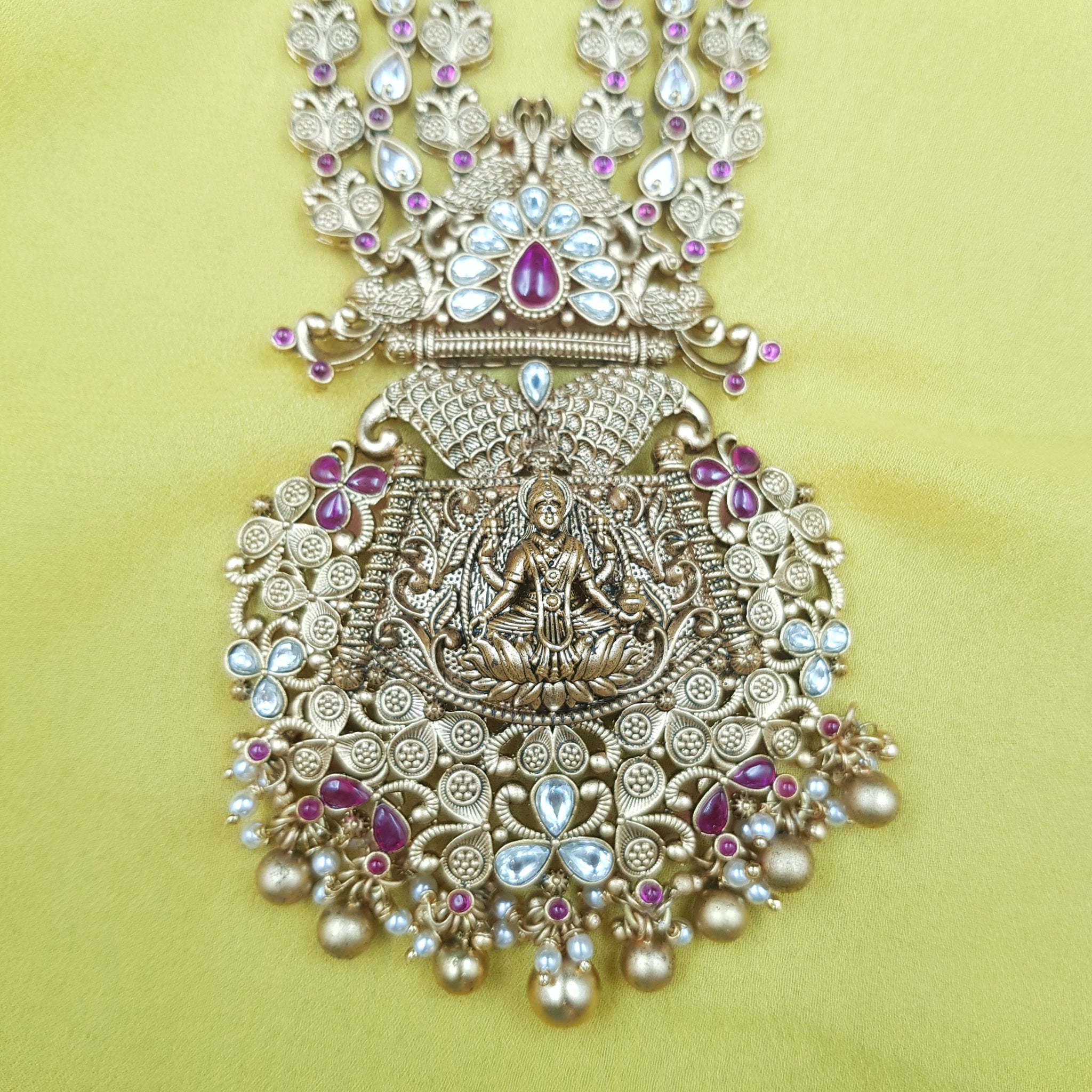 Designer Temple Necklace Set 17679 - Dazzles Jewellery
