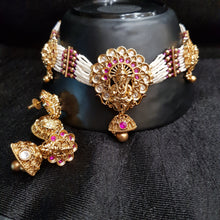 Choker Temple Necklace Set 3570-28 - Dazzles Jewellery