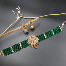 Choker Gold Look Necklace Set 3567-28 - Dazzles Jewellery