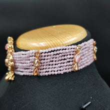 Choker Gold Look Necklace Set 3567-28 - Dazzles Jewellery