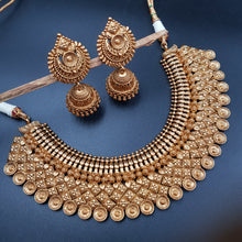 Round Neck Gold Look Necklace Set 3657-28 - Dazzles Jewellery