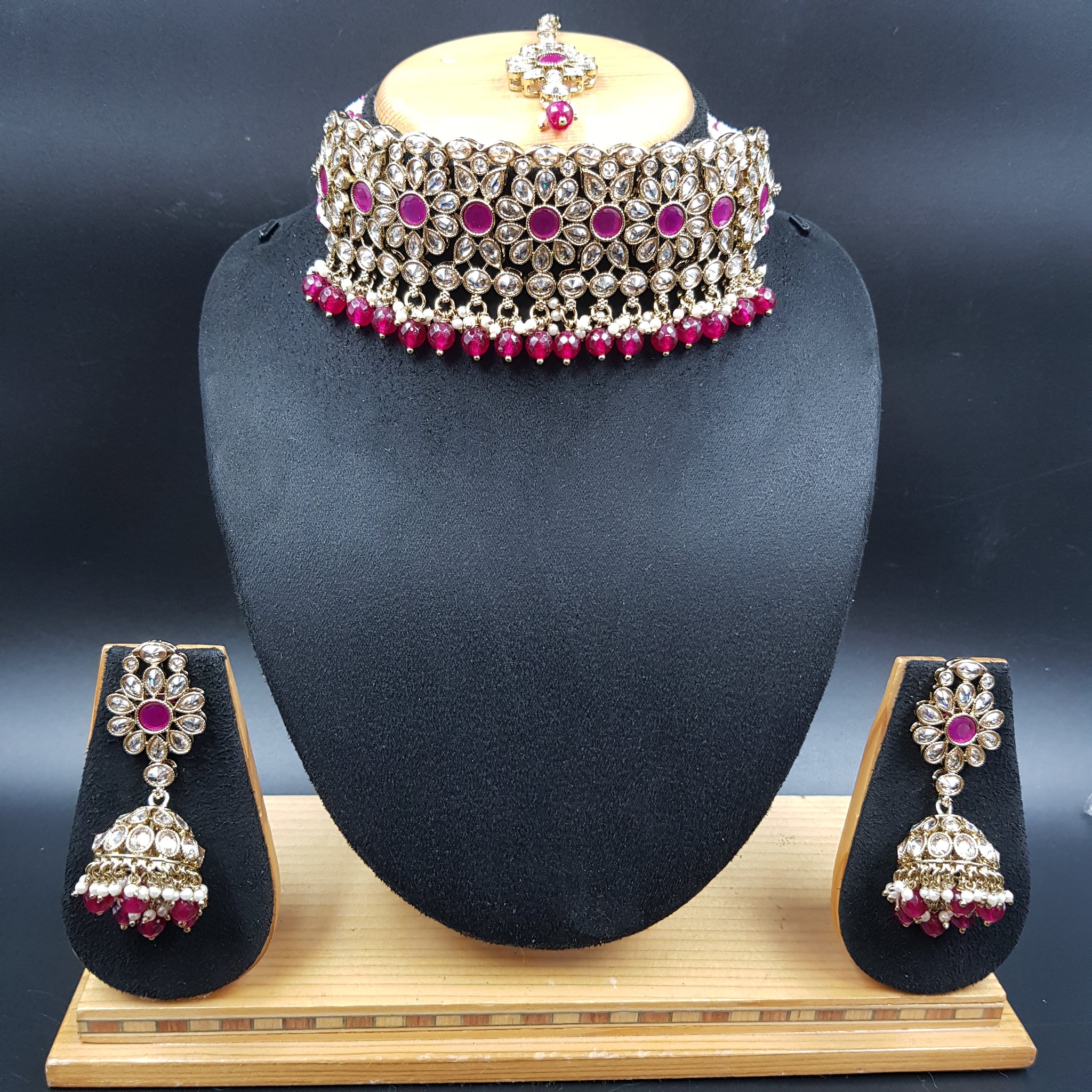 Choker Antique Necklace Set 3676-28 - Dazzles Jewellery